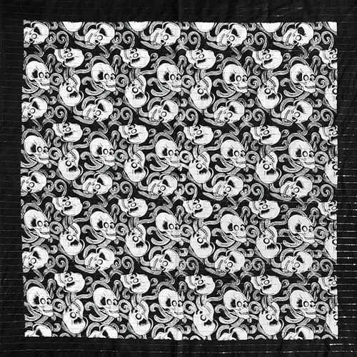 SEASONAL FALL HALLOWEEN 22 INCH BANDANNAS - USA AND IMPORT - As low as $0.95 per piece* bandanna pattern featuring playful skulls.