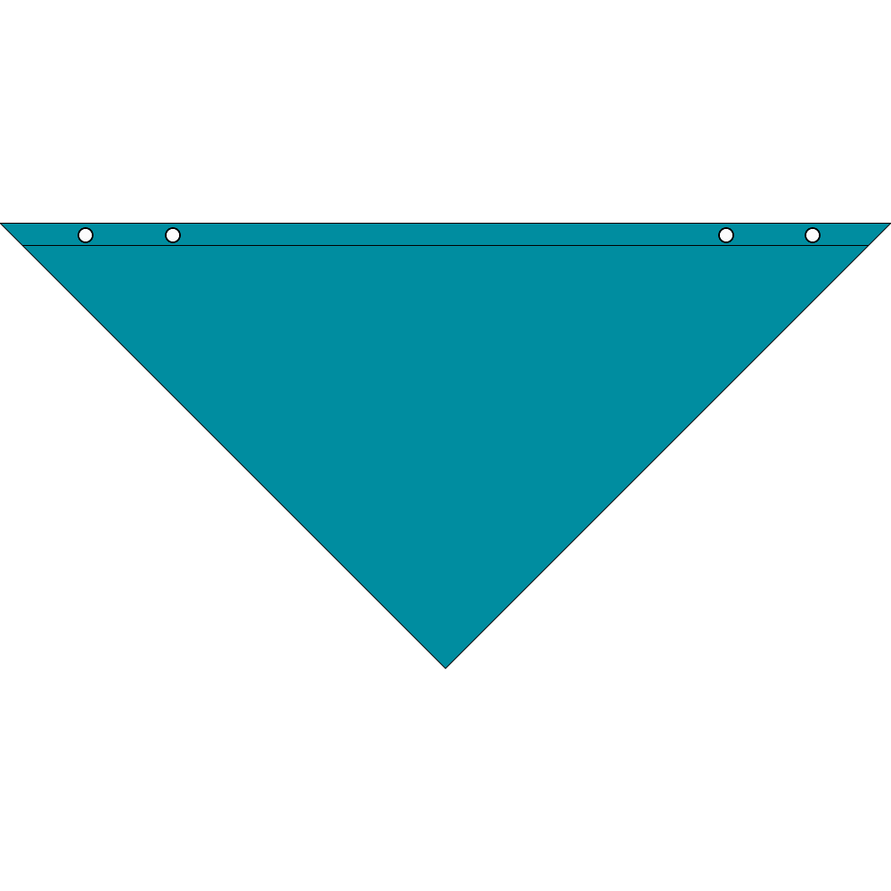4800TS SERIES SNAP AND GO PET BANDANNA TRIANGLE - MADE IN THE USA in teal, featuring a triangle shape with snap buttons.