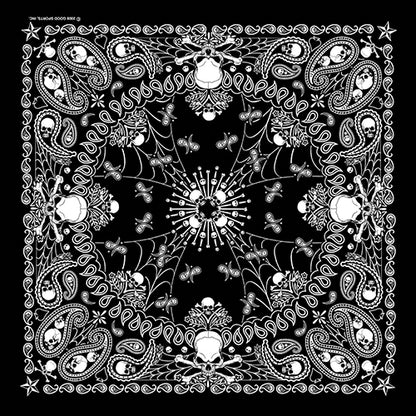 SKULLS AND FLAMES 22 INCH BANDANNAS  - USA AND IMPORT - As low as $0.84 per piece*