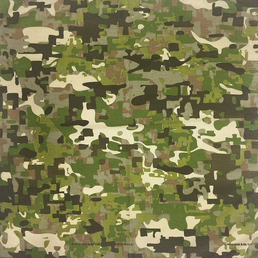 CAMOUFLAGE 22 INCH BANDANNAS - MADE IN THE USA - As low as $1.22 per piece*