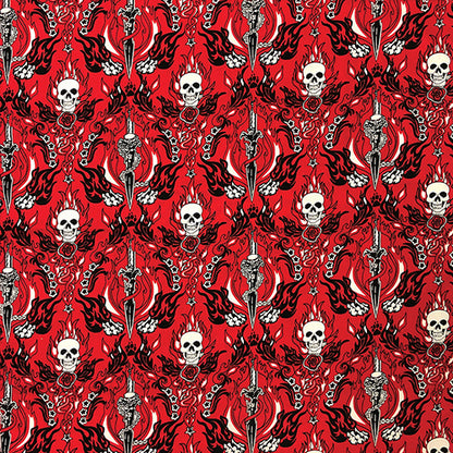 SKULLS AND FLAMES 22 INCH BANDANNAS  - USA AND IMPORT - As low as $0.84 per piece*