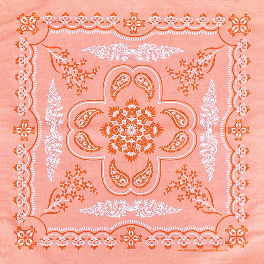 RUSTIC AND FLORAL 27 INCH PAISLEY BANDANNAS - MADE IN THE USA - As low as $1.61 per piece*