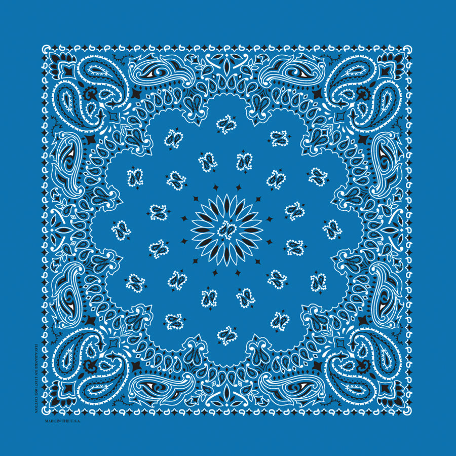 TRADITIONAL PAISLEY 22 INCH BANDANNAS - MADE IN THE USA - As low as $1.17 per piece*