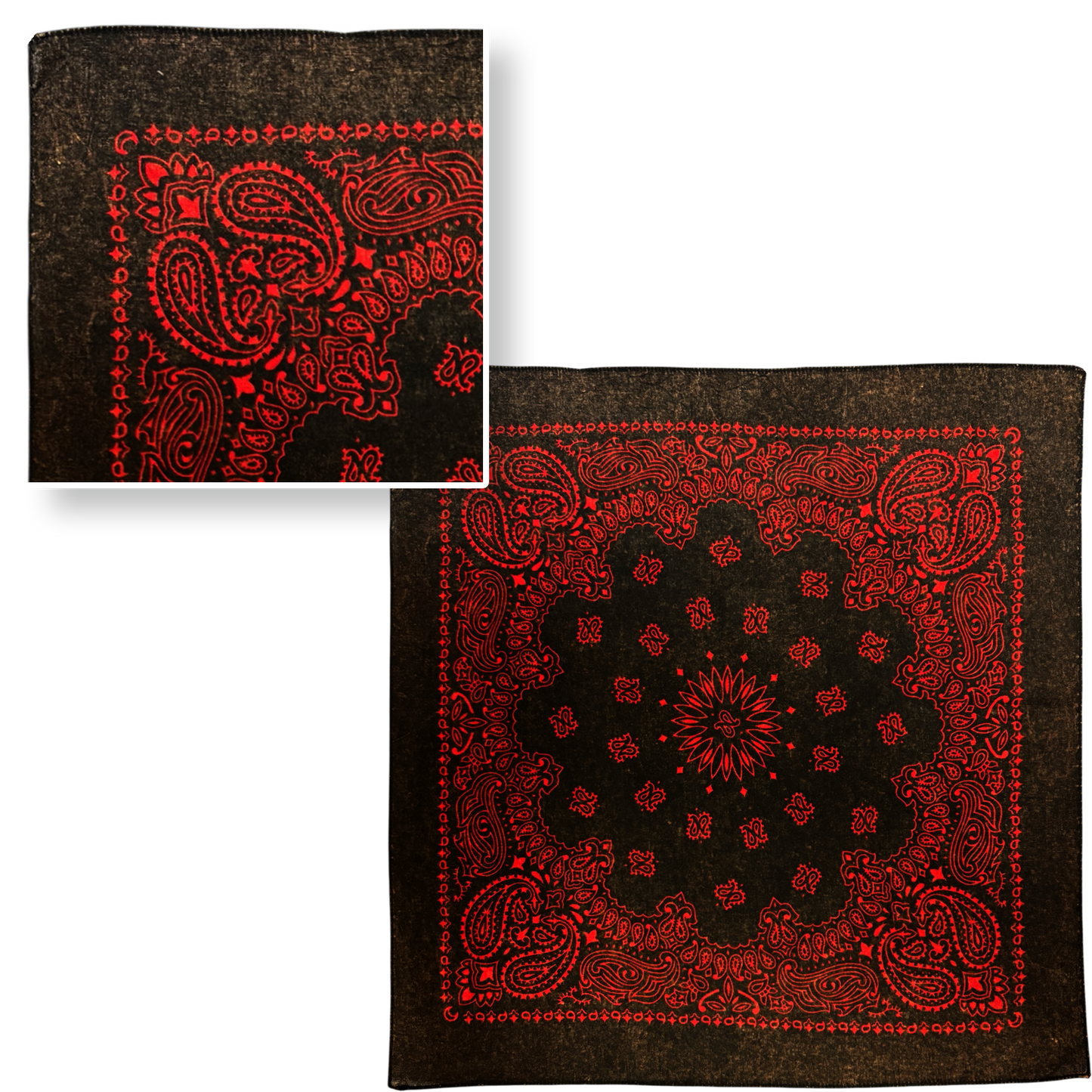 STONEWASHED 22 INCH PAISLEY BANDANNAS - IMPORTED - AS LOW AS $0.80 EACH*